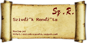 Szivák Renáta névjegykártya